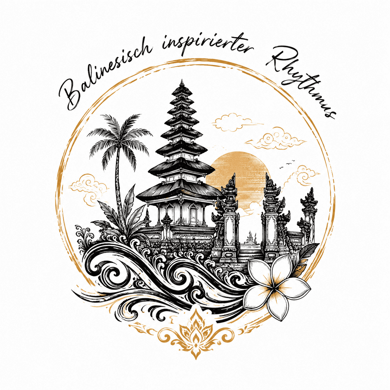 Balinesisch & chinesisch inspirierte Entspannung Illustration